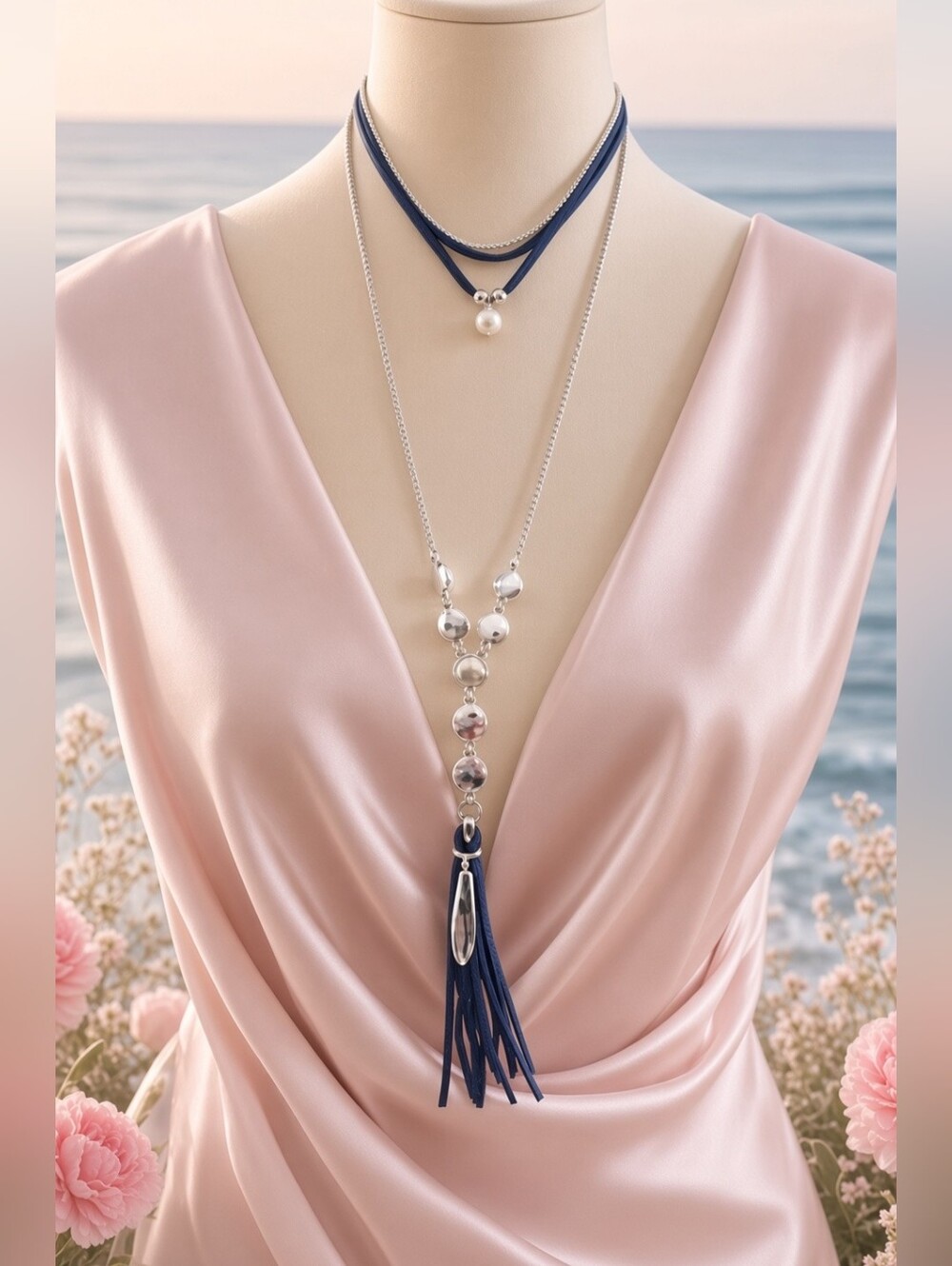 New necklace.long.Perls. Without Tag.Lucky Brand